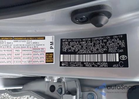 2020 Toyota Corolla Se z USA, uszkodzony, nr VIN JTDS4RCE8LJ043752